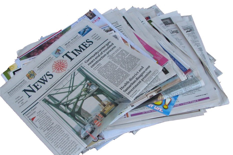 photograph of newspaper