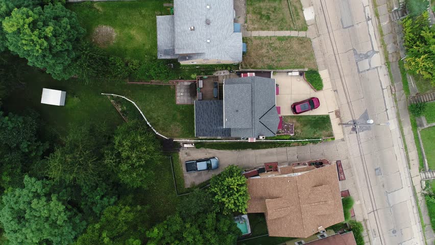 aerial photo of a modest neighborhood